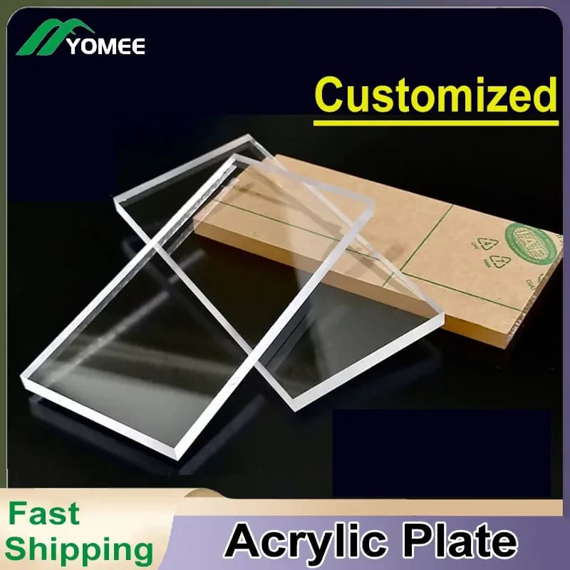 Feuilles de plastique acrylique transparentes en plexiglas, plaque de verre organique 100x100mm-200x