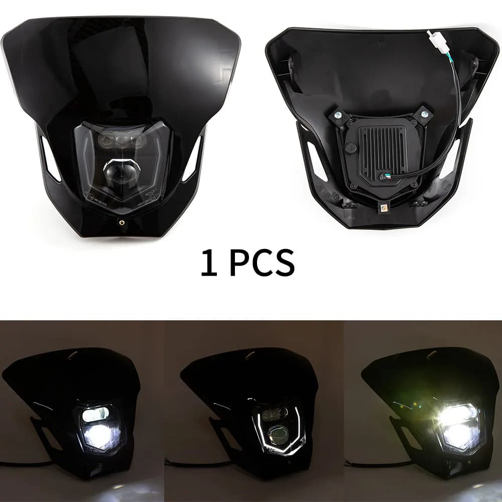 Phare LED pour motos E24, faisceau haut/bas, DRL, pour Dirt Bike 125 150 200 250 300 350 450 500, Ho