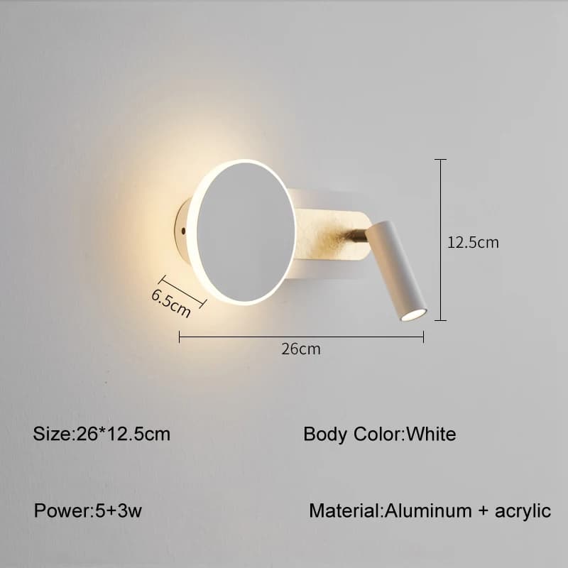 Mur LED moderne lumière salon chambre étude lecture appliques intérieure avec interrupteur hôtel lum