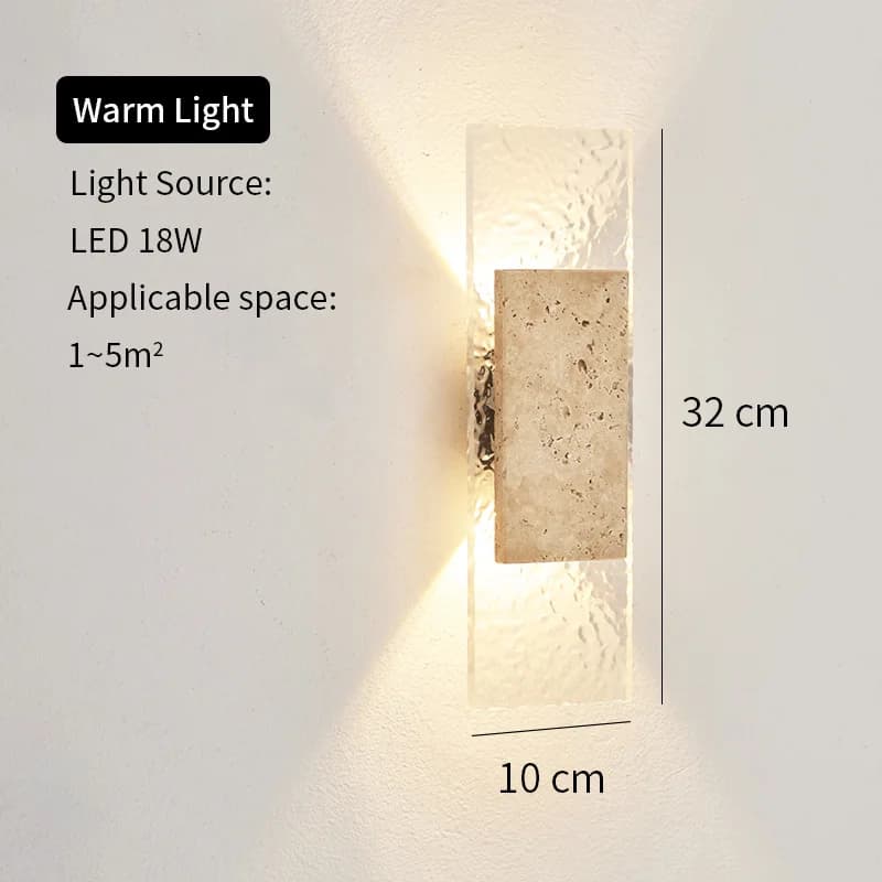 Lampes murales bande pierre naturelle extérieur étanche verre appliques 18W mur LED lampe chambre lu
