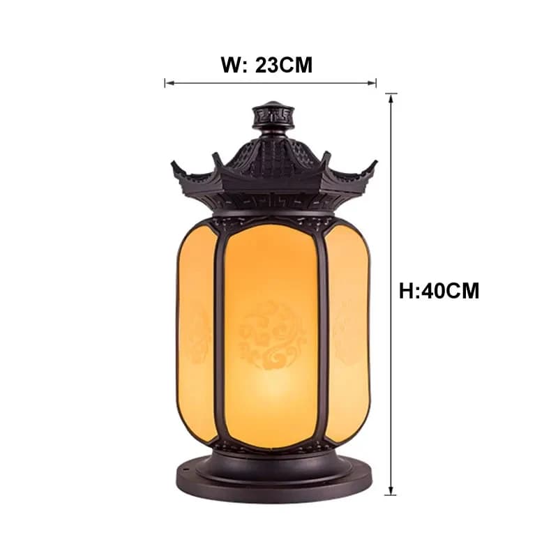 Lampe de poteau de portail de villa extérieure - Éclairage d'entrée pour cour, clôture, jardin - Lum