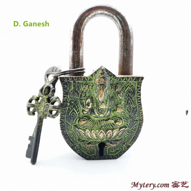 Serrures en laiton, artisanat du Tibet, Collections de serrures antiques en Bronze massif pour serru