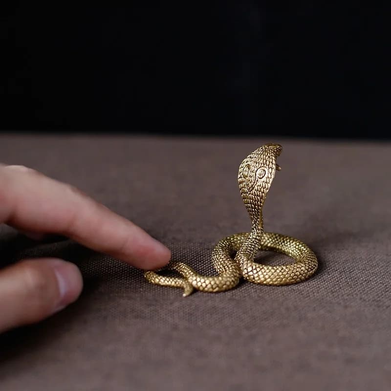Nouveau Vintage cuivre serpent ornement décorations thé animal de compagnie Antique Animal Boa Figur