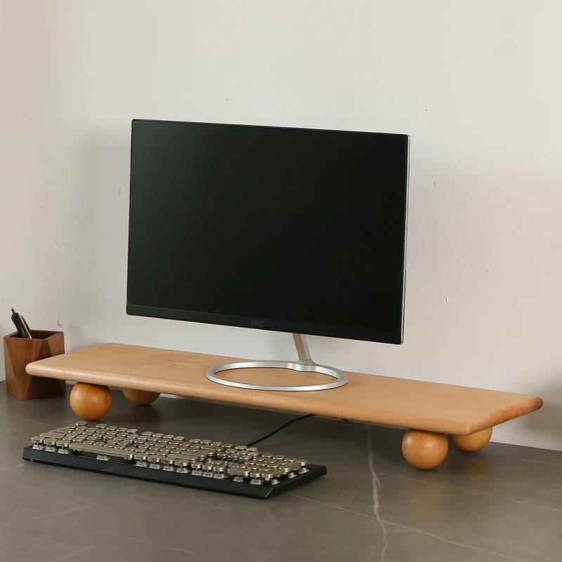 Support d'élévation pour moniteur en bois massif, support d'élévation pour ordinateur portable, orga