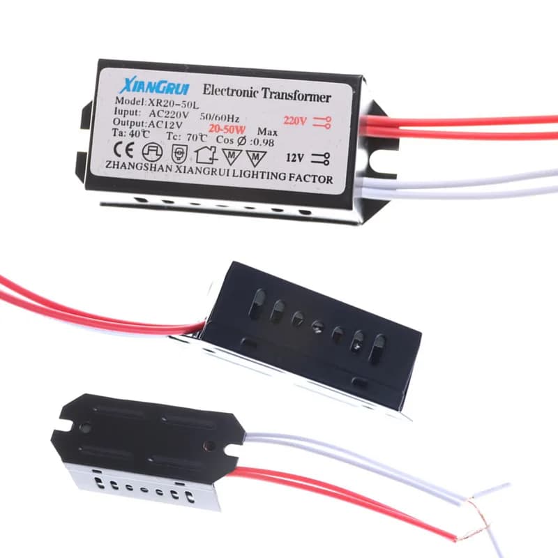 Transformateur d'éclairage LED, lampe halogène, pilote LED, alimentation électrique, AC 220V à 12V,