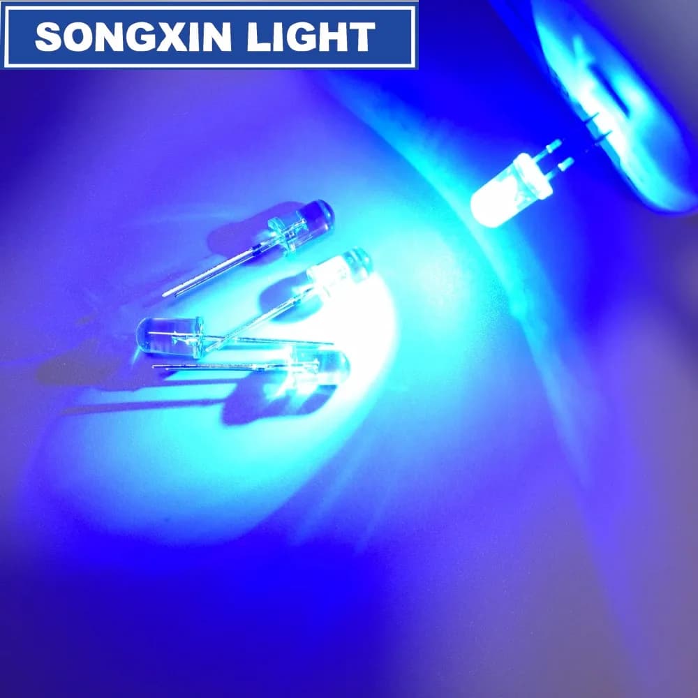 SAMIROB 100 pièces 5MM Flash clignotant Diodes LED clignotant bleu clair clignotant Diodes électrolu