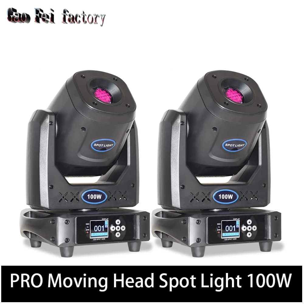 Projecteur à Tête Mobile LED Lyre de 100W, Prisme à 5 Faces, Éclairage de ixde Mariage et d'Hallowee