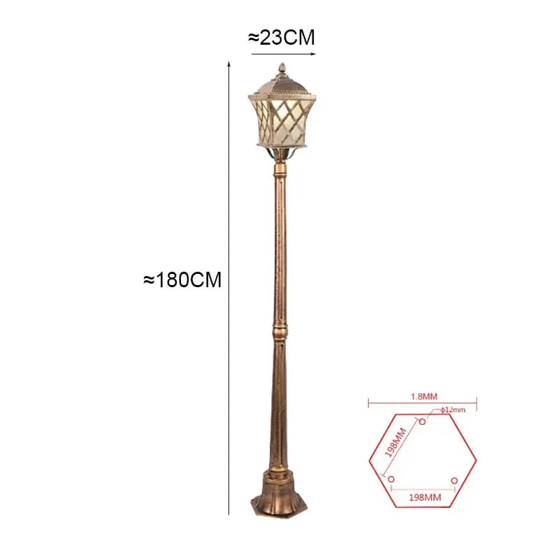 Lampadaire de jardin extérieur de Style européen de 1.8M, éclairage paysager étanche à une tête et u