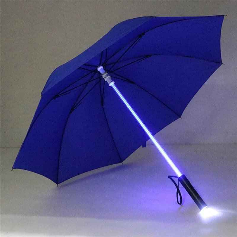 Parapluie éclairé par LED, parapluie scintillant avec poignée de lampe de poche, adulte, hommes et f