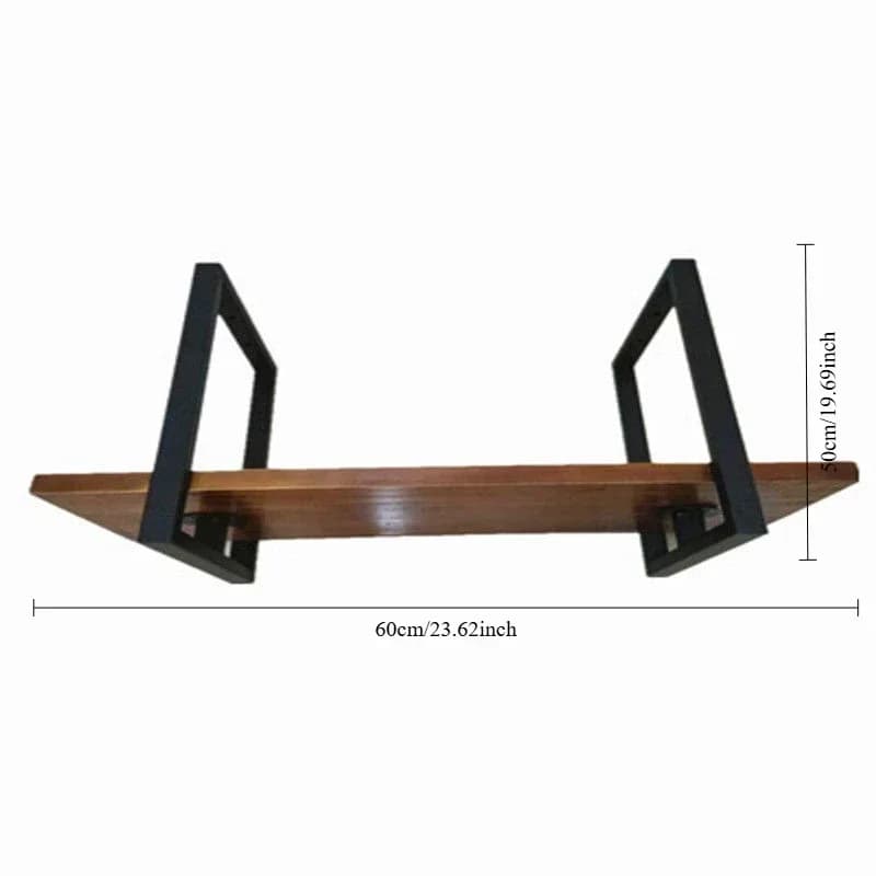 Étagère de rangement en bois massif avec cadre métallique, style industriel, vin, mur T1, restaurant