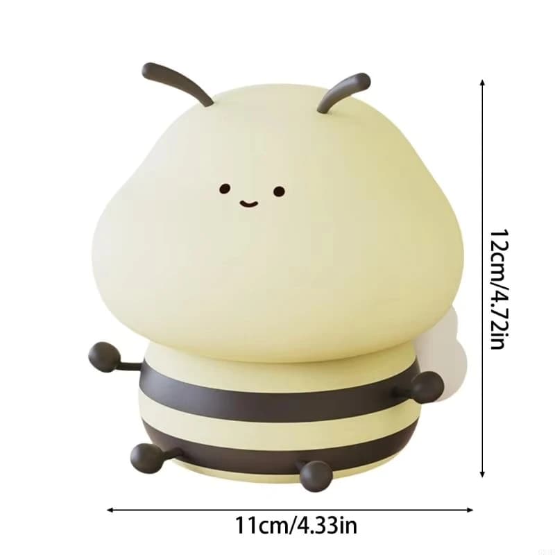 Lampe LED en forme d'abeille pour enfants, en silicone, avec capteur tactile, minuterie, rechargeabl