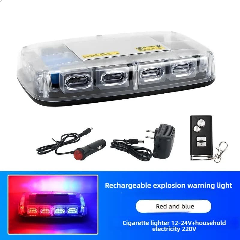 Lampe de signalisation portable à chargement sans fil, magnétique, pour plafond, LED, clignotante bl