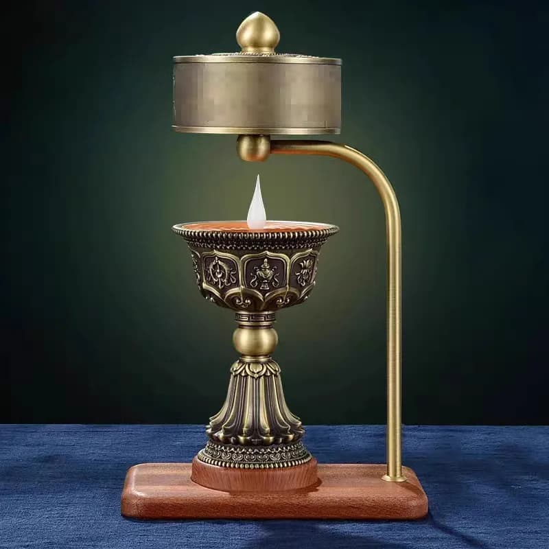 Lampe ghee électronique Rechargeable, chandelier rotatif électrique, ornement