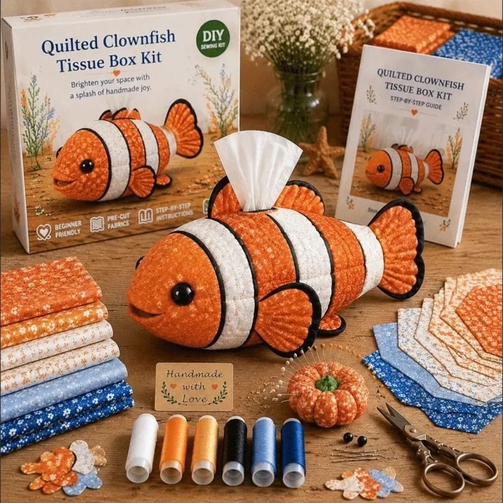 Kit DIY de tissu pré-coupé pour boîte à mouchoirs, motif patchwork, patchwork en forme d'animal, kit