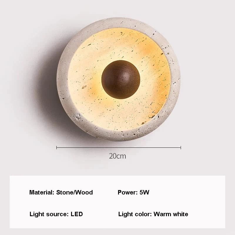 Lampe murale style ancien éclipse solaire Wabi Sabi, lampe de chevet pour chambre à coucher, lampe d