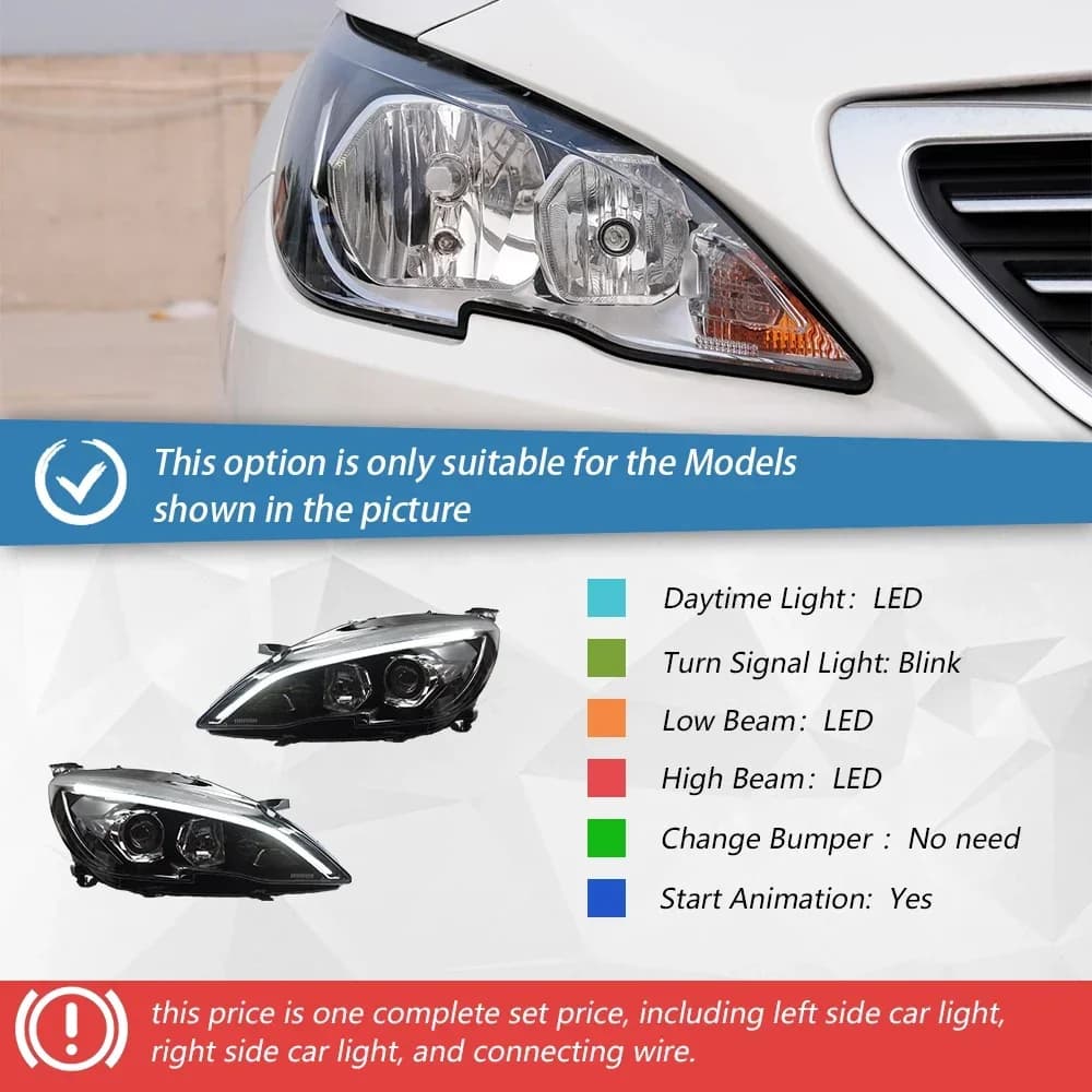 Phares automobiles pour Peugeot 408 308 308S 2014 – 2019, ensemble de feux avant de voiture LED, mis