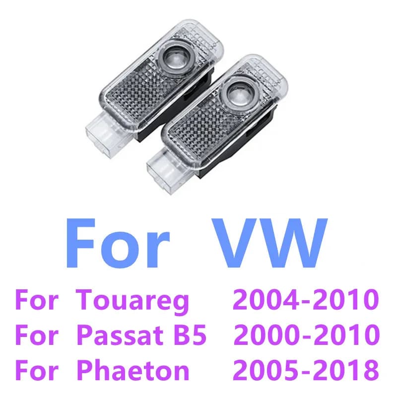 Lumière de porte de voiture LED pour VW Touareg, accessoires de lampe d'avertissement de flaque d'ea