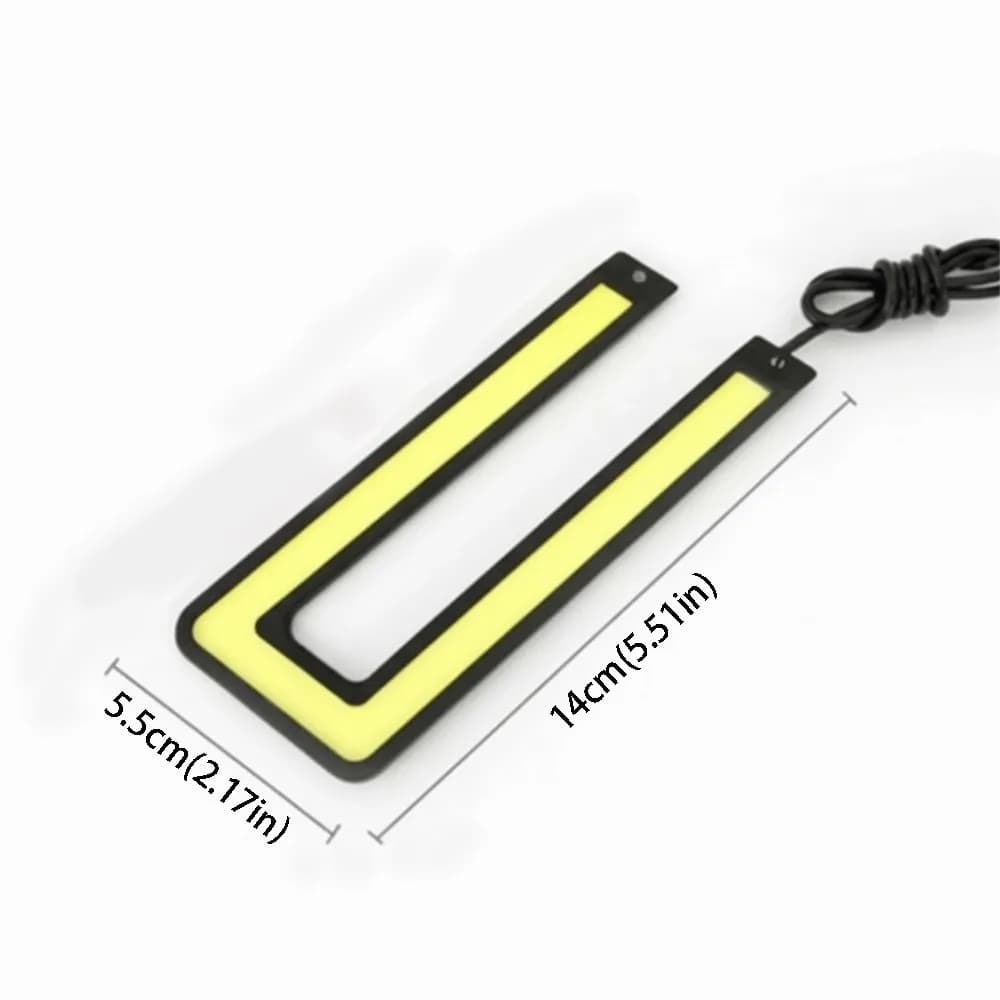 Lumière LED externe en forme de U, DC 12V, lumière LED DRL brillante, lumière de jour, lumière de st
