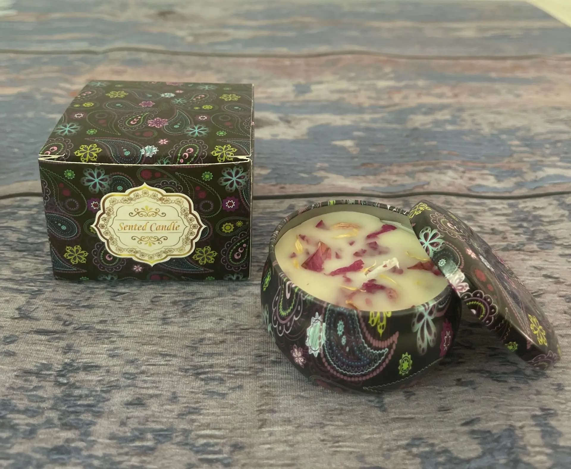 Bougie parfumée aux fleurs séchées en cire de soja? Bougie d'encens à parfum floral, cadeau d'annive