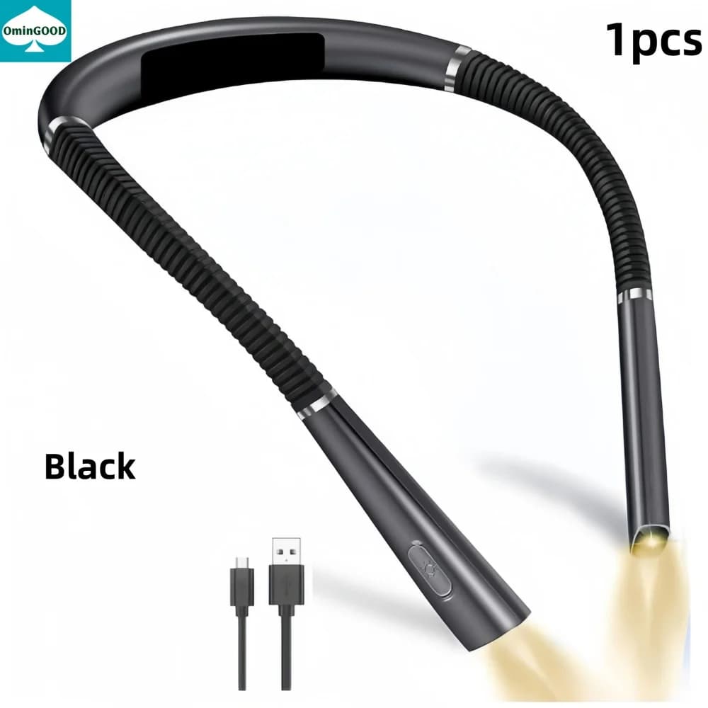 Lampe de lecture LED pour le cou, 3 couleurs, 6 niveaux de luminosité, réglable à 360 degrés, Rechar