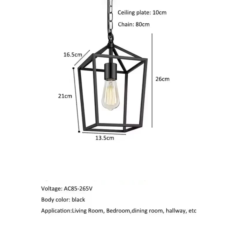 Lustres rétro en fer forgé restaurant créatif suspension industrielle cage en fer lustre minimaliste