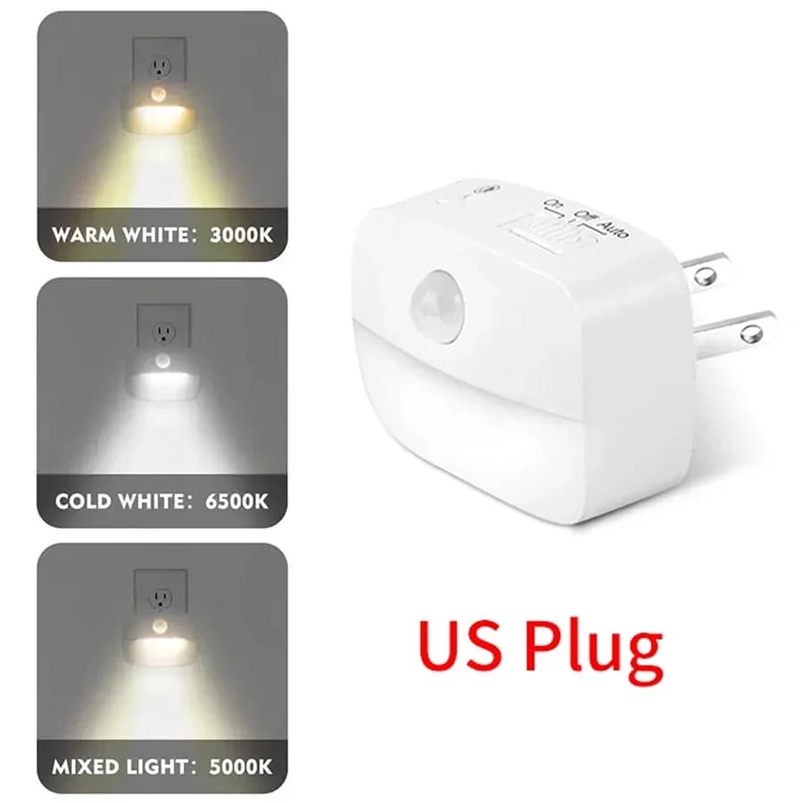 Veilleuse LED avec capteur de mouvement prise ue US PIR lampe à Induction humaine veilleuses appliqu