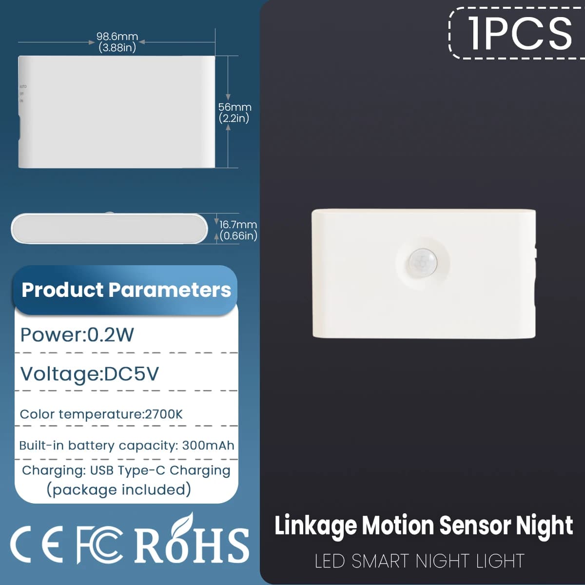 Lien intelligent capteur de mouvement veilleuse Rechargeable sans fil magnétique LED lampe à Inducti