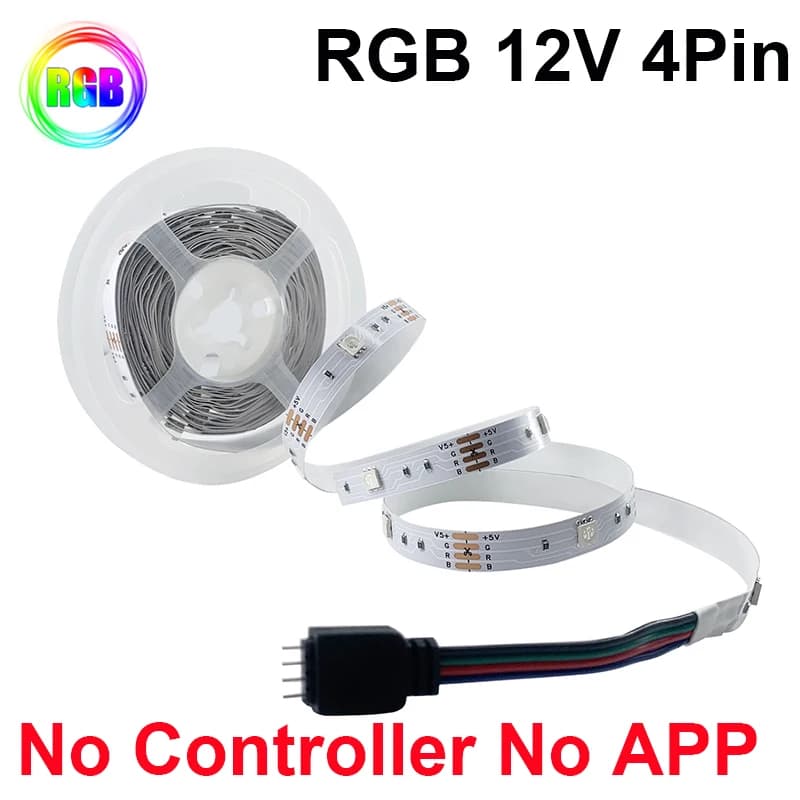 Bandes LED 12V RGB 5050, Ruban LED Flexible 12V, Bandes d'Éclairage LED Adhésives 5M 10M 15M, Bande