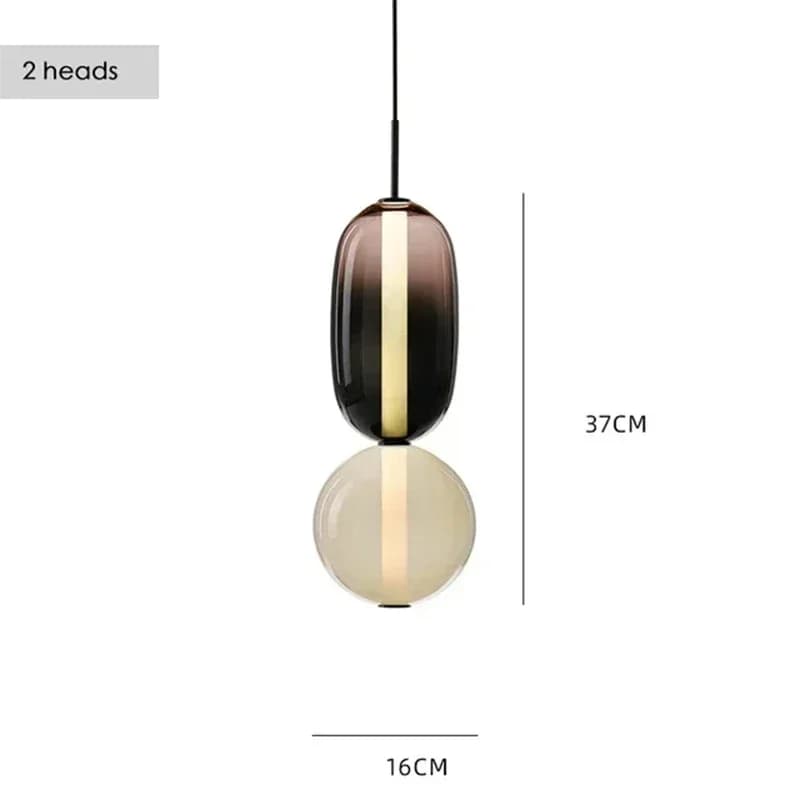 Lustre en verre soufflé à la main de style italien, luminaire suspendu de luxe à LED pour salon, cui