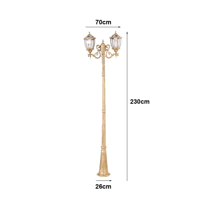 Lampe solaire LED à haut mât de style européen pour jardin, éclairage extérieur de rue et paysage, s