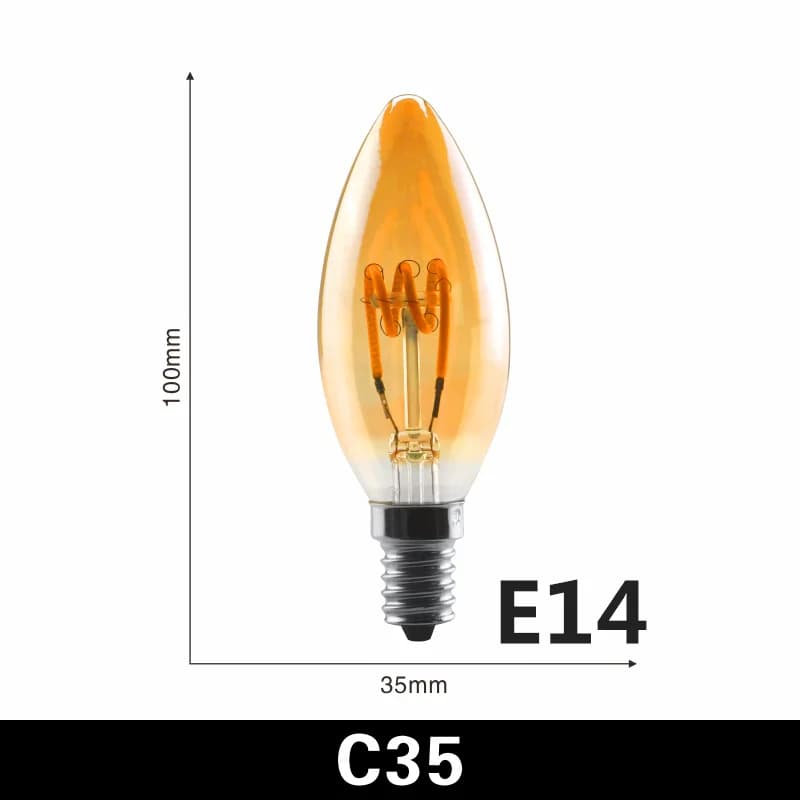 Ampoule LED vintage à filament spiralé Edison, lampe rétro 4W 2200K 220V à intensité variable en ver