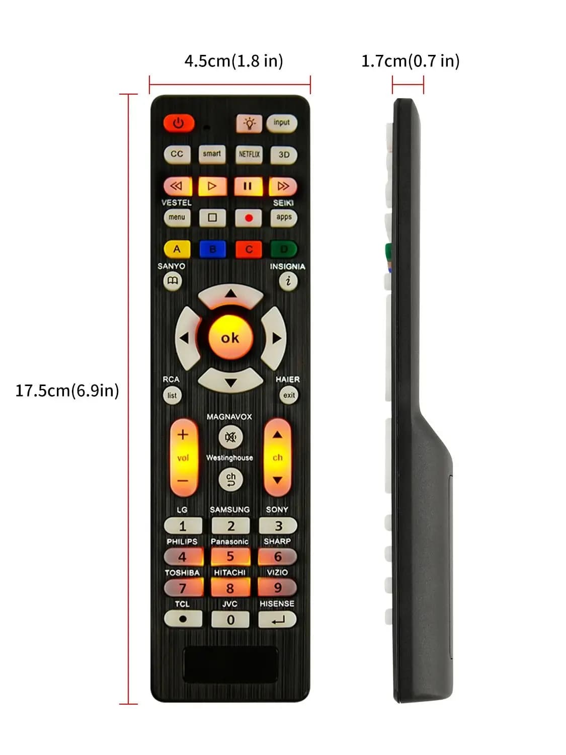 Télécommande de remplacement RC-G008 universelle pour tous les modèles et marques TV avec lumière da