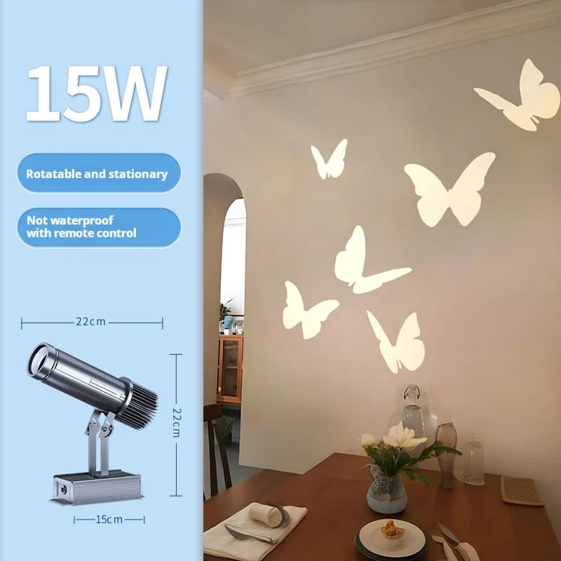 Lampe papillon de rêve, lampe de projection d'animation, diffusion en direct, motif de projecteur dé
