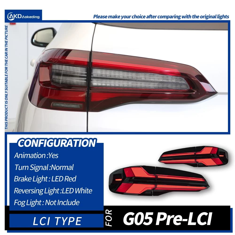 Feux de voiture dynamiques à LED pour BMW X5, G05, 2019-2023, feux arrière automatiques, assemblage,
