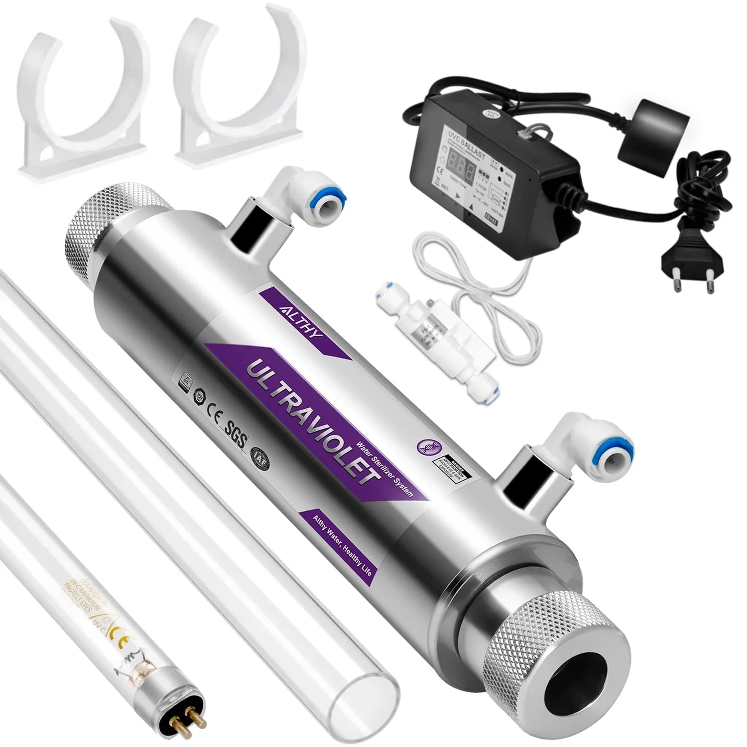 ALTHY UV stérilisateur d'eau ultraviolette système de purificateur lampe de filtre de désinfection +