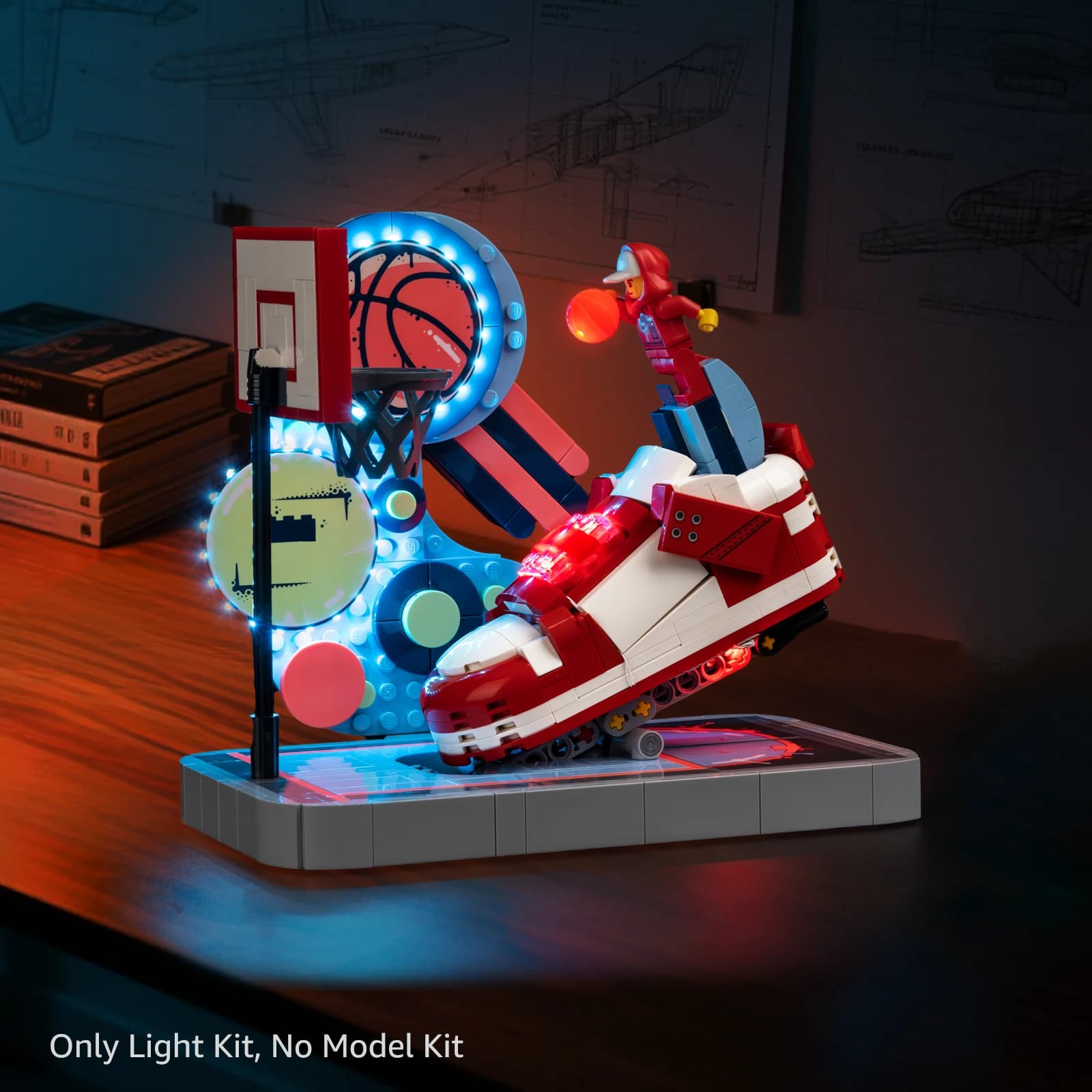 Kyglaring Kit d'éclairage LED adapté pour Lego Nike Dunk Trickshot 43021 blocs de construction lampe