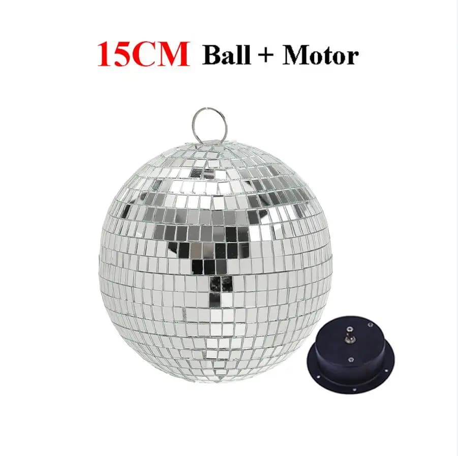 Boule à Miroir Chang de 12 Pouces, Kit de ixavec 2 Pinspots LED et Moteur pour DJ, Club, Scène, Bar,
