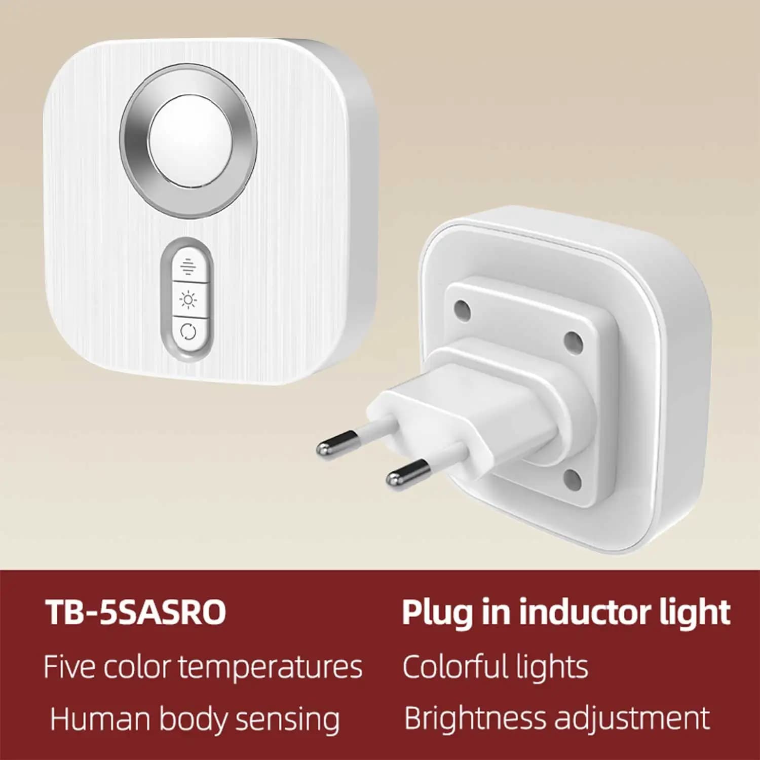 Veilleuse LED avec prise ue capteur de mouvement couleur rvb applique murale d'ambiance pour chambre