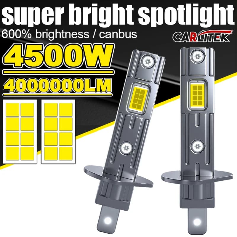 H1 H7 H4 phare LED 4000000LM 6000K 4500W 7585 CSP feux de croisement Turbo Auto lumière 1:1 sans ven