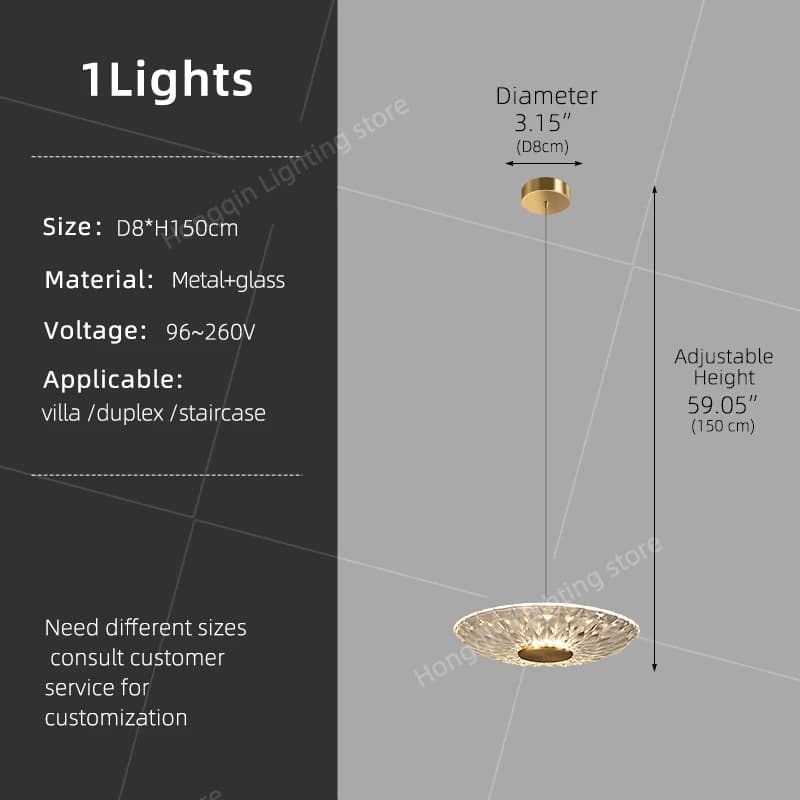 Lustre LED moderne français pour escalier, suspension de plafond pour villa duplex, lampes suspendue