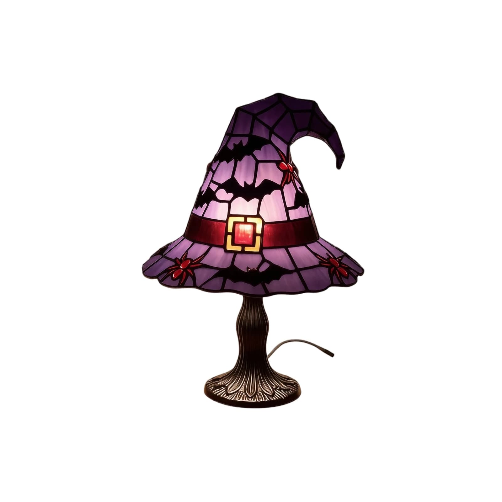Lampe de nuit en résine en forme de chapeau de sorcière pour Halloween, alimentée par USB, lampe got