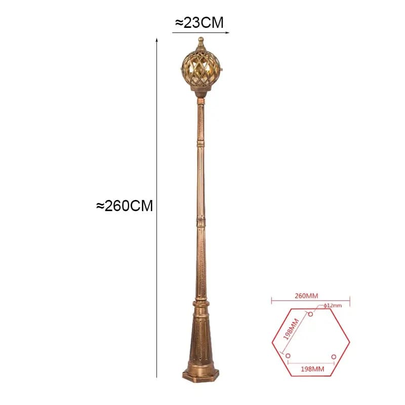 (≈2.6M) lampadaire européen, lampe de pelouse de jardin, lampe extérieure étanche, paysage, Villa de