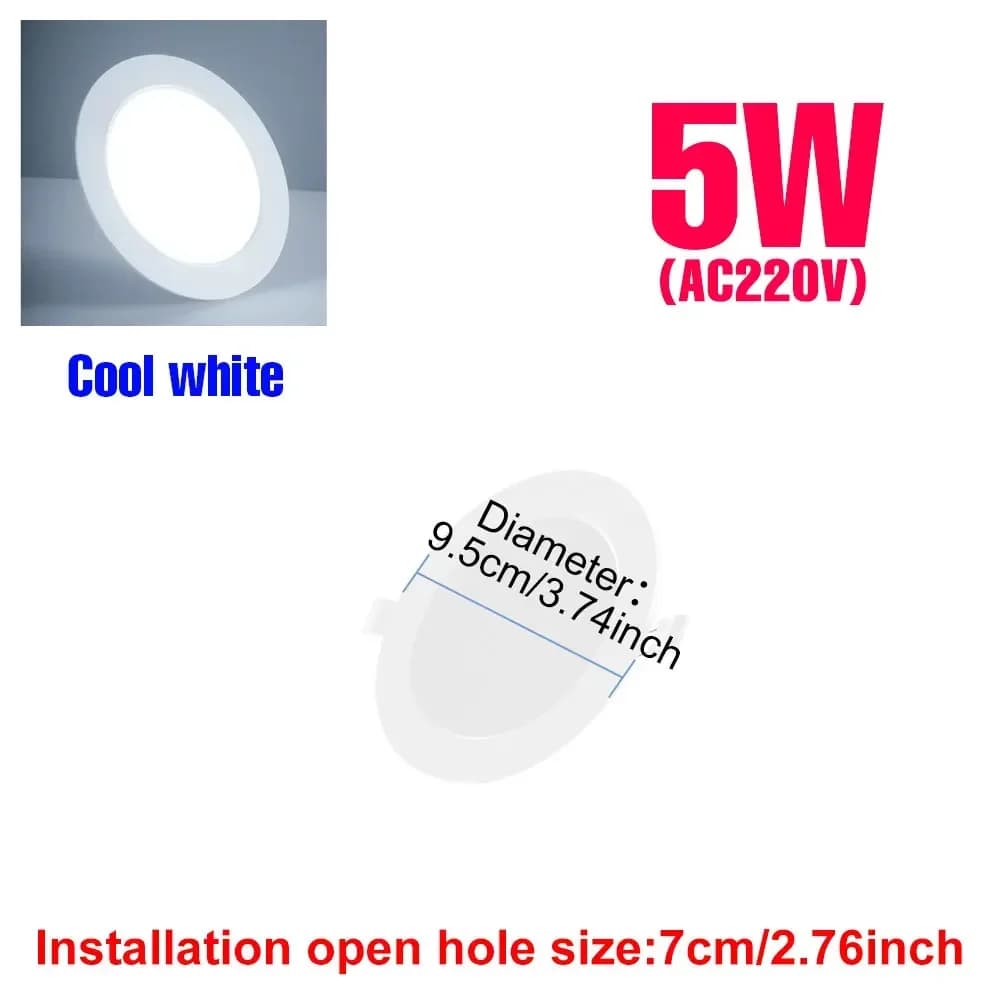 Plafonnier LED encastré rond 25W AC220V pour maison, balcon, hall d'entrée, bureau, couloir, éclaira