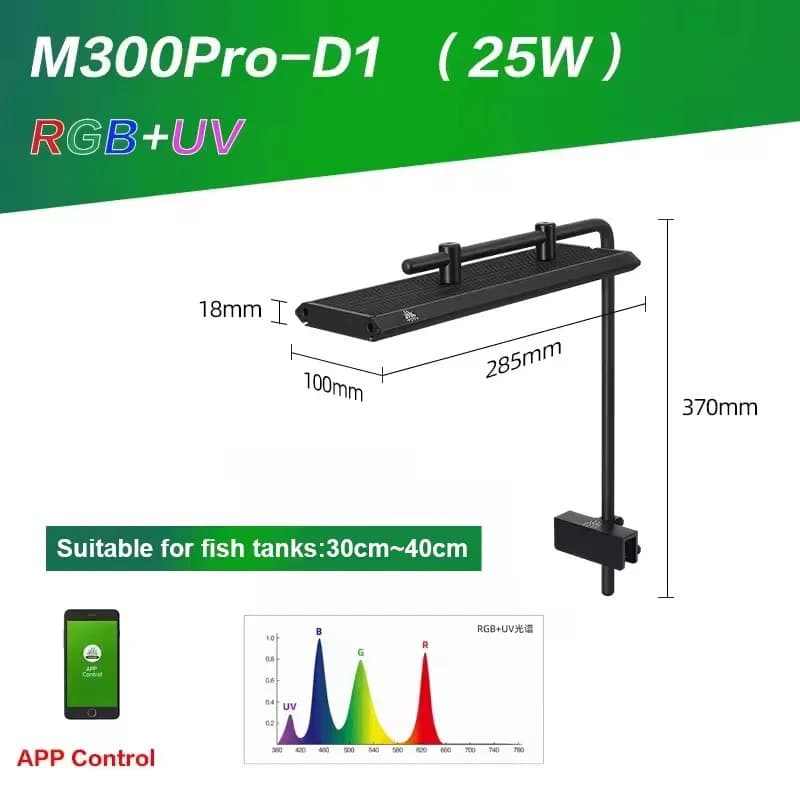 Lampe LED pour aquarium Week Aqua série M RGB+UV, lampe pour nano aquarium, minuterie cyclique, nano