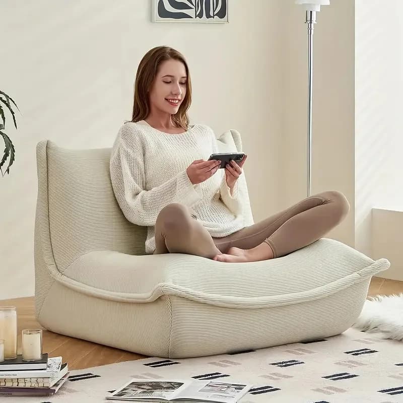 Canapé paresseux compressé, chaise longue rétro simple pour salon, lecture, film de jeu, gain de pla