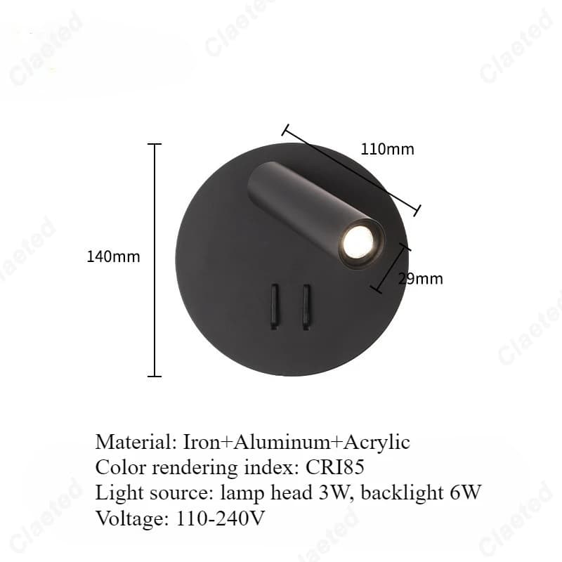 Nouvelle lampe murale de lecture LED avec interrupteur Angle réglable chambre chevet atmosphère déco