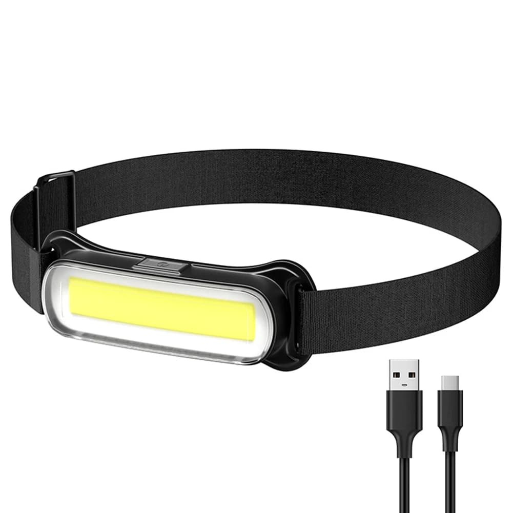 Lampe frontale rechargeable par USB, 3 modes, lampe de poche étanche, bandeau réglable pour la cours