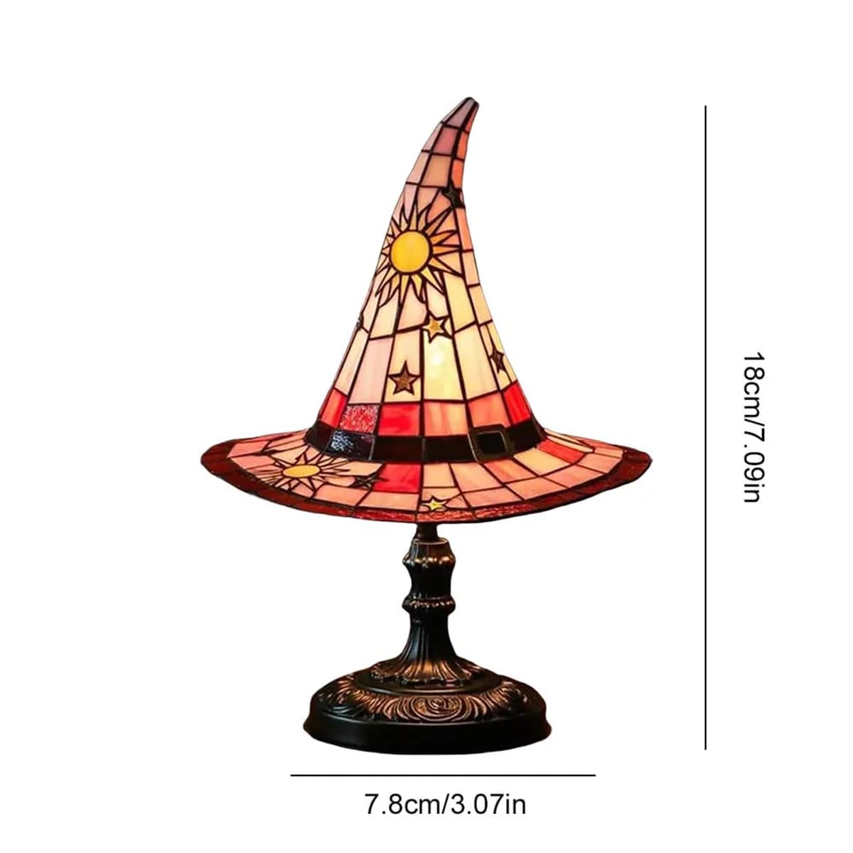 Chapeau de sorcière lampe de Table moderne vitrail Usb lampes Vintage de luxe résine chaude créative