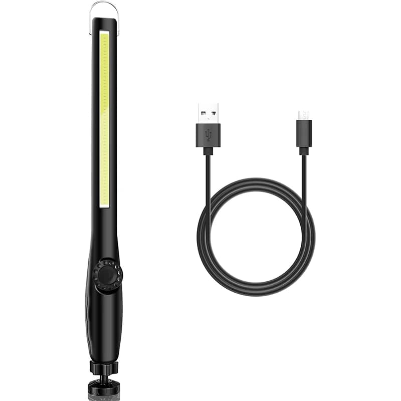 Lampe de travail pour mécanicien rechargeable, magnétique, avec crochets pour réparation de voitures