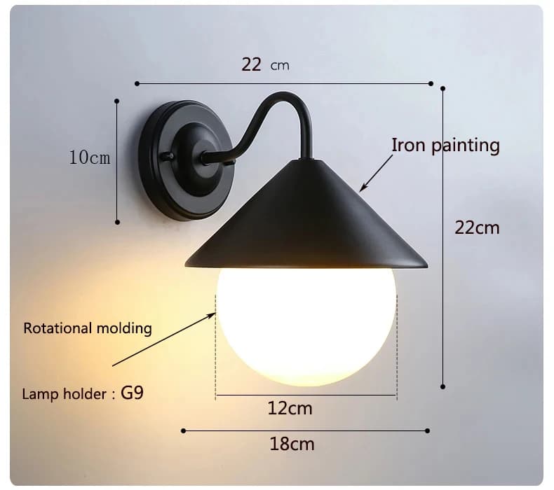 Lampe murale d'extérieur LED, étanche et résistante à l'humidité, lampe murale de cour, lampe d'esca